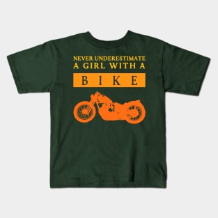 Never Underestimate a Bikergirl Kids T-Shirt